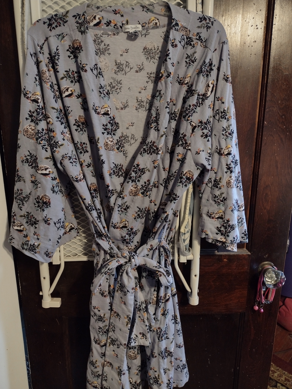 Vera Bradley Light Blue Floral Wrap Robe